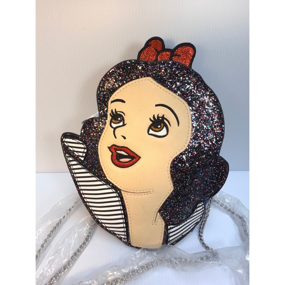Danielle Nicole Disney Snow White Crossbody Bag Women Black New Glitter Chain